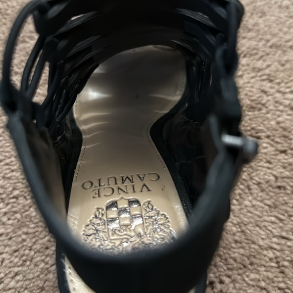 Vince Camuto Eliaz Heeled Strappy Gladiator Dress Sandals Black Leather Size 7 - Picture 10 of 14
